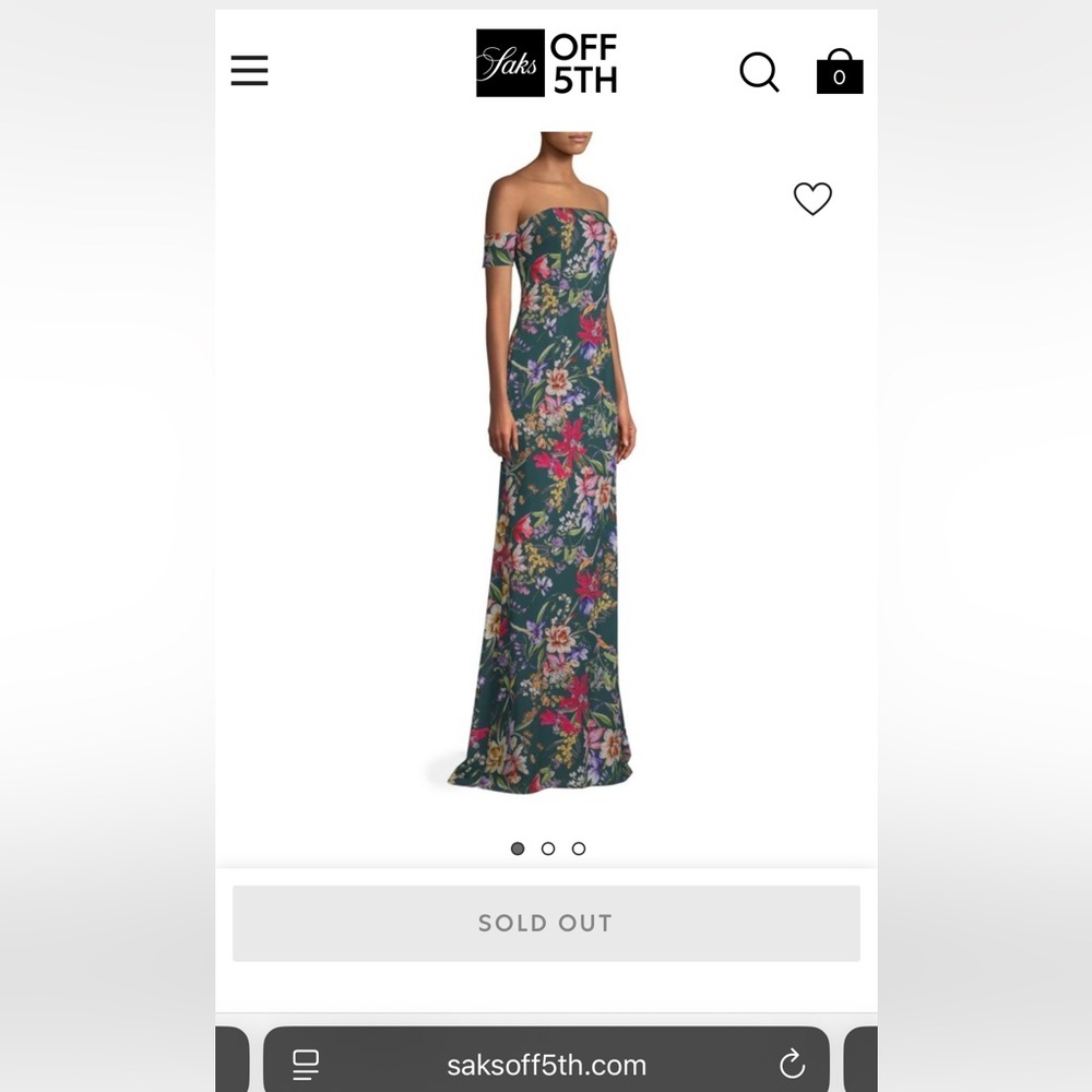 Sachin + Babi Galiana Off-The-Shoudler Green Floral Strapless Gown 💚0, 2, 6, 10 - Picture 4 of 12